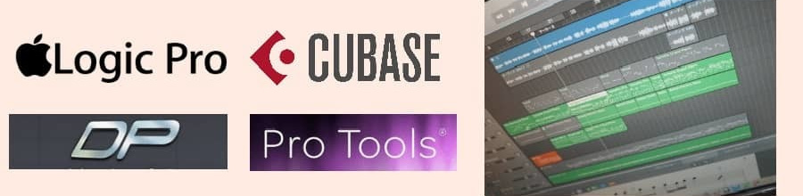 CUBASE,ProTools,Logic Pro, Digital Performer